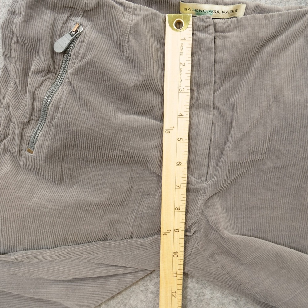 Balenciaga Pants Womens 10 Gray 42 Corduroy Mid Rise Zip Fly Ankle Zip - Picture 7 of 12